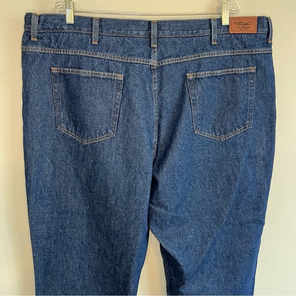 L L Bean Men's Comfort Waist Jeans Dark Wash Sz 44x29 Adjustable Waist workwear - Picture 9 of 15
